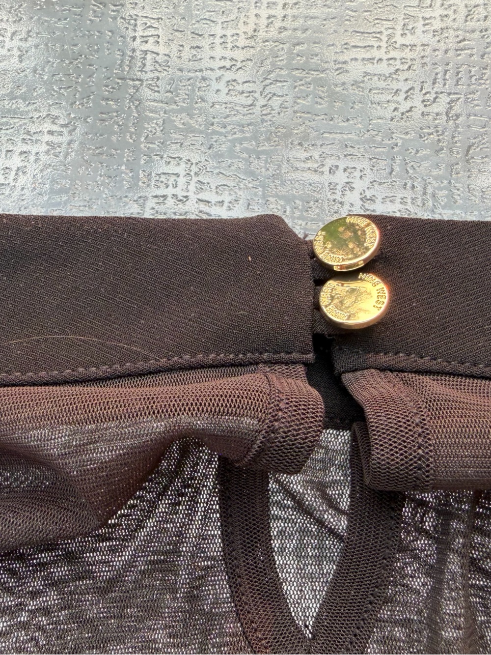 Nine West Black Mesh Top with Gold Sequin Accents - Picture 8 of 10